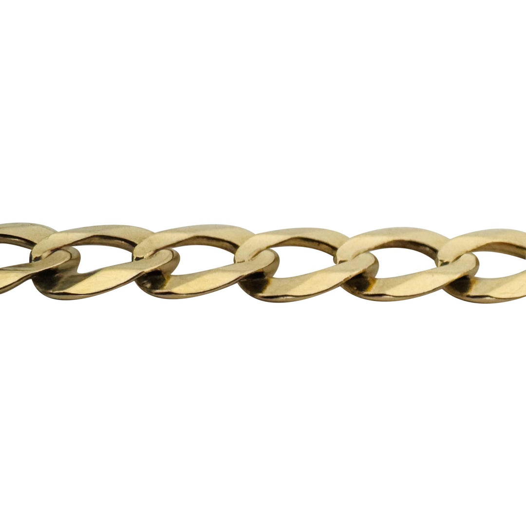 14k Yellow Gold 13.8g Solid Flat 8mm Men's Curb Link Bracelet 9"