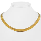 14k Yellow Gold 27.9g Solid Heavy 7mm Herringbone Link Necklace Italy 18"