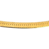14k Yellow Gold 27.9g Solid Heavy 7mm Herringbone Link Necklace Italy 18"