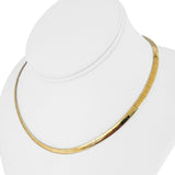 14k Yellow and White Gold 23g Reversible 4mm Omega Link Necklace Italy 16"