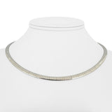 14k Yellow and White Gold 23g Reversible 4mm Omega Link Necklace Italy 16"