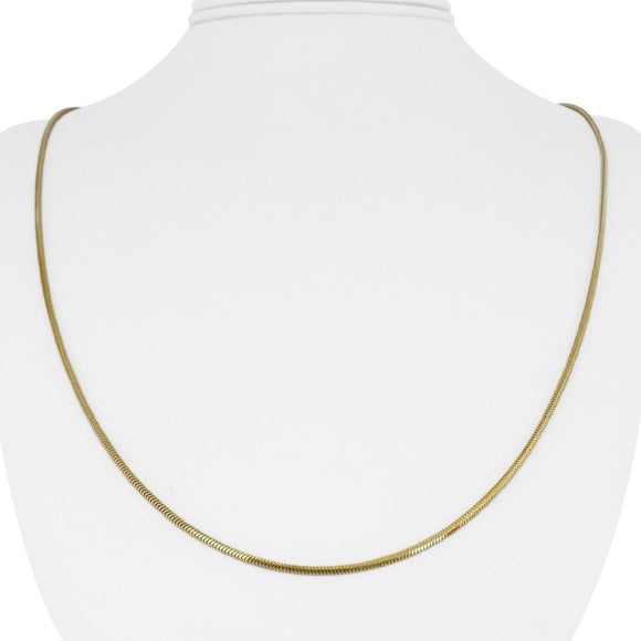 14k Yellow Gold 5.5g Solid Thin 1.5mm Snake Link Chain Necklace Italy 24