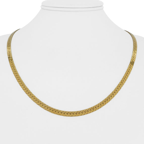 14k Yellow Gold 16g Solid Thick 4mm Herringbone Link Chain Necklace 20