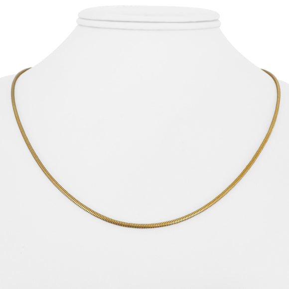 14k Yellow Gold 4.5g Solid Thin 1.5mm Snake Link Chain Necklace Italy 18