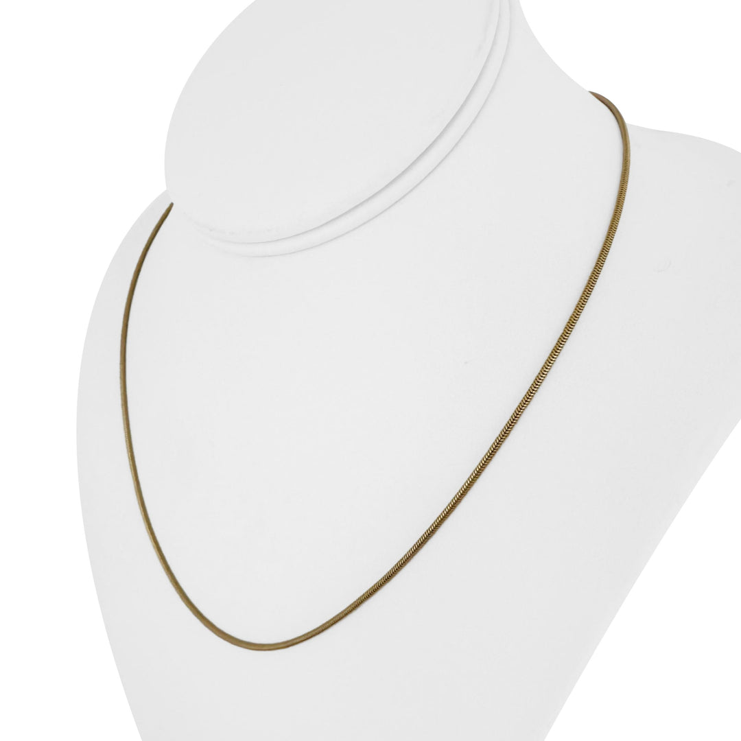 14k Yellow Gold 4.5g Solid Thin 1.5mm Snake Link Chain Necklace Italy 18"