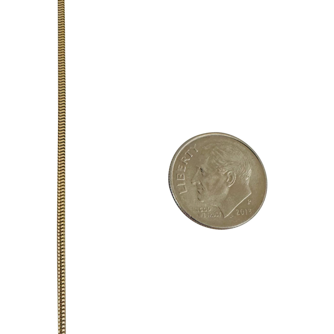 14k Yellow Gold 4.5g Solid Thin 1.5mm Snake Link Chain Necklace Italy 18"