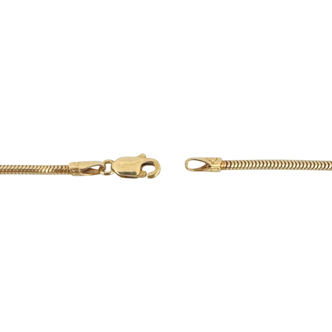 14k Yellow Gold 4.5g Solid Thin 1.5mm Snake Link Chain Necklace Italy 18"