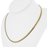 14k Yellow Gold 14g Solid Vintage 3mm Flattened Snake Link Necklace Italy 18"