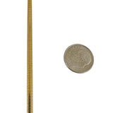 14k Yellow Gold 14g Solid Vintage 3mm Flattened Snake Link Necklace Italy 18"
