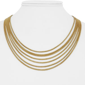 18k Yellow Gold 32.6g UnoAErre Vintage Multi Strand Popcorn Necklace Italy 18"