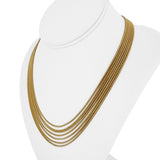 18k Yellow Gold 32.6g UnoAErre Vintage Multi Strand Popcorn Necklace Italy 18"