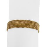 18k Yellow Gold 13.9g Vintage UnoAErre Multi Strand Popcorn Bracelet Italy 7"