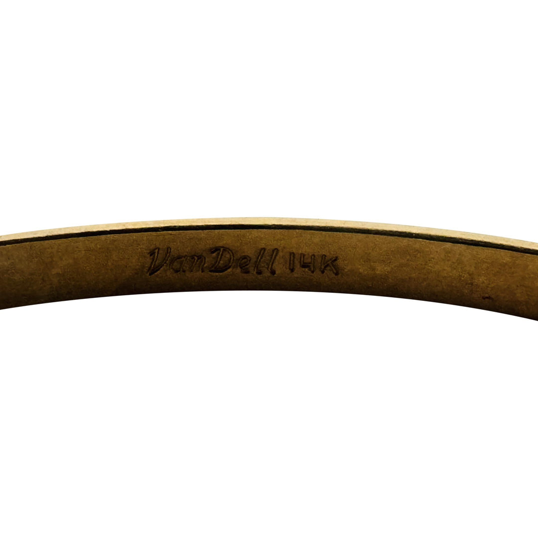 14k Yellow Gold 6.9g Solid Vintage 3mm Fancy Bangle Bracelet 8"