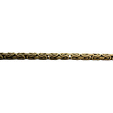 14k Yellow Gold 9.2g Solid Thin 3mm Squared Byzantine Link Bracelet Italy 7"