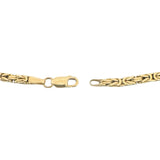 14k Yellow Gold 9.2g Solid Thin 3mm Squared Byzantine Link Bracelet Italy 7"
