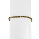 14k Yellow Gold 9.2g Solid Thin 3mm Squared Byzantine Link Bracelet Italy 7"