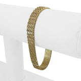 14k Yellow Gold 20g Solid 9mm Beaded Mesh Wheat Link Bracelet Mexico 7"