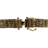 14k Yellow Gold 20g Solid 9mm Beaded Mesh Wheat Link Bracelet Mexico 7"