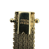 14k Yellow Gold 20g Solid 9mm Beaded Mesh Wheat Link Bracelet Mexico 7"