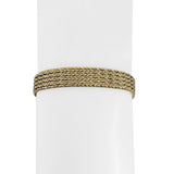14k Yellow Gold 20g Solid 9mm Beaded Mesh Wheat Link Bracelet Mexico 7"