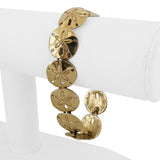 14k Yellow Gold 33.7g Solid Heavy 16.5mm Sand Dollar Link Bracelet 7.5"