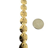 14k Yellow Gold 33.7g Solid Heavy 16.5mm Sand Dollar Link Bracelet 7.5"