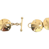 14k Yellow Gold 33.7g Solid Heavy 16.5mm Sand Dollar Link Bracelet 7.5"