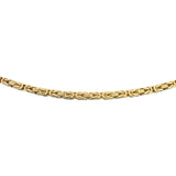 14k Yellow Gold 9.6g Solid Thin 1.5mm Squared Byzantine Link Necklace Italy 20"