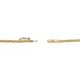14k Yellow Gold 9.6g Solid Thin 1.5mm Squared Byzantine Link Necklace Italy 20"