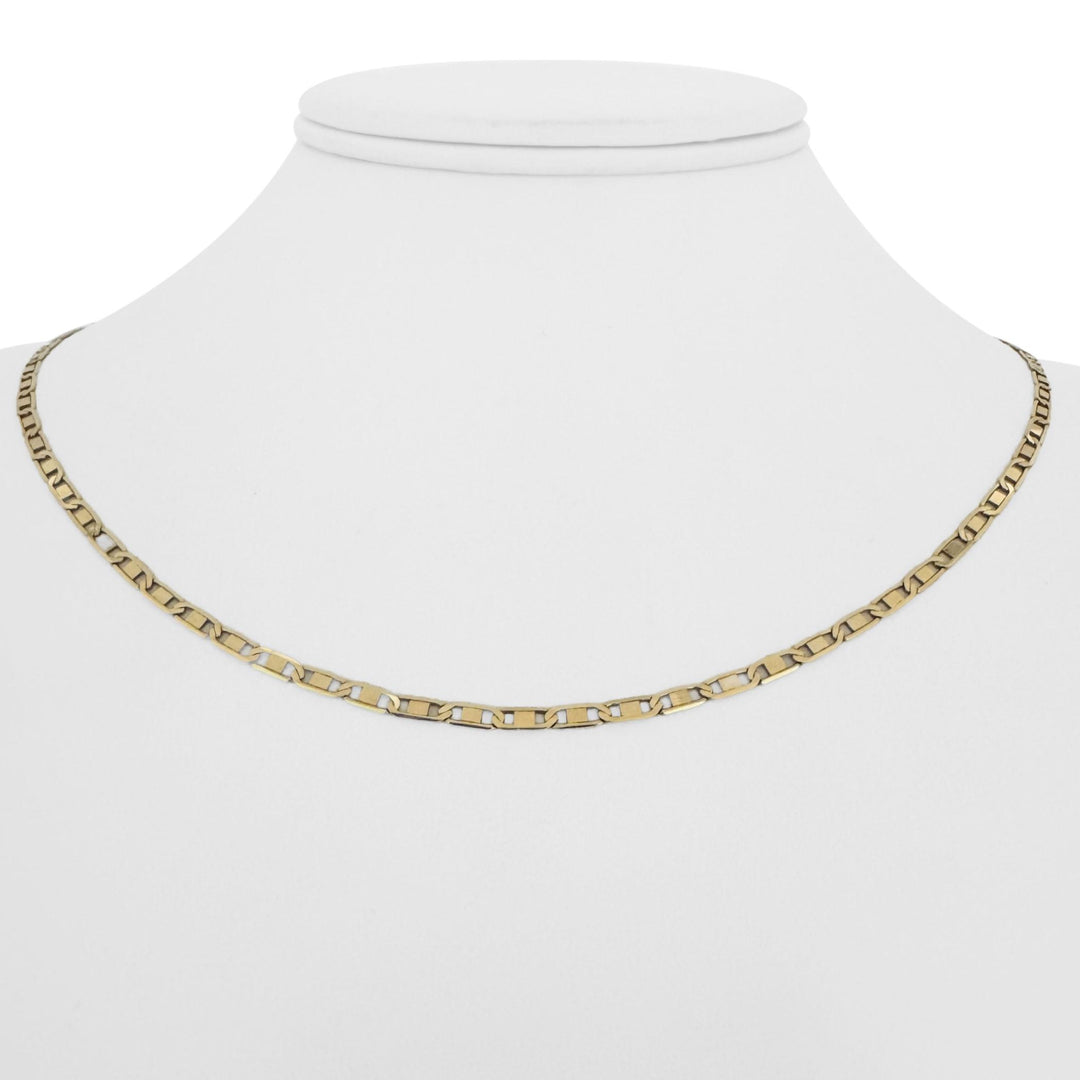 14k Yellow Gold 4.8g Thin Light Fancy Mariner Link Chain Necklace Italy 18"