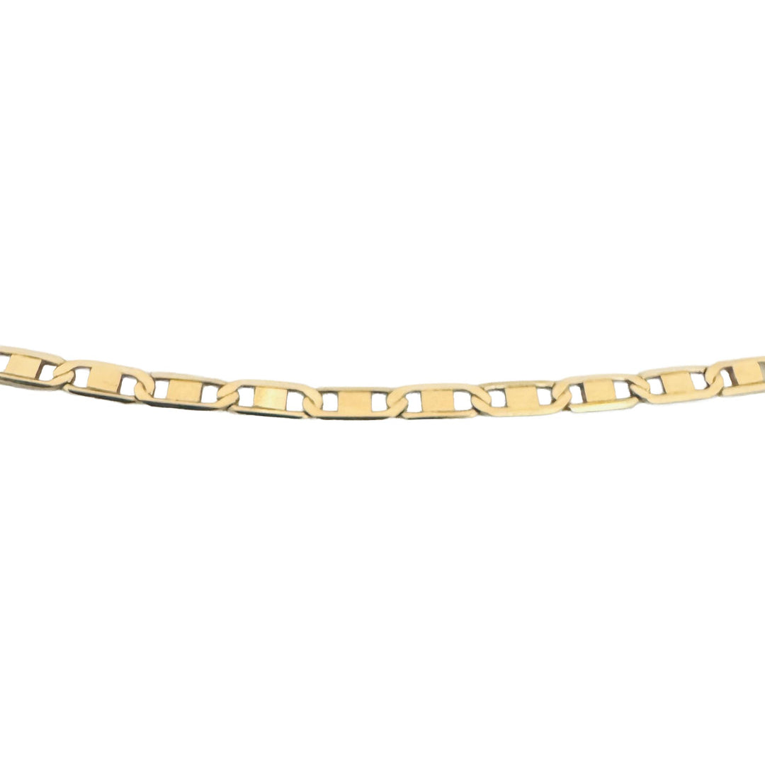 14k Yellow Gold 4.8g Thin Light Fancy Mariner Link Chain Necklace Italy 18"
