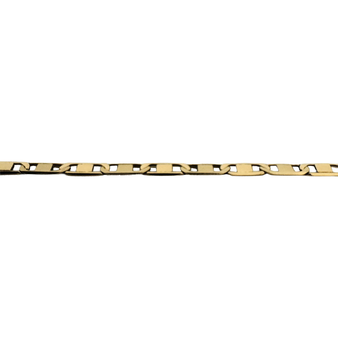 14k Yellow Gold 4.8g Thin Light Fancy Mariner Link Chain Necklace Italy 18"