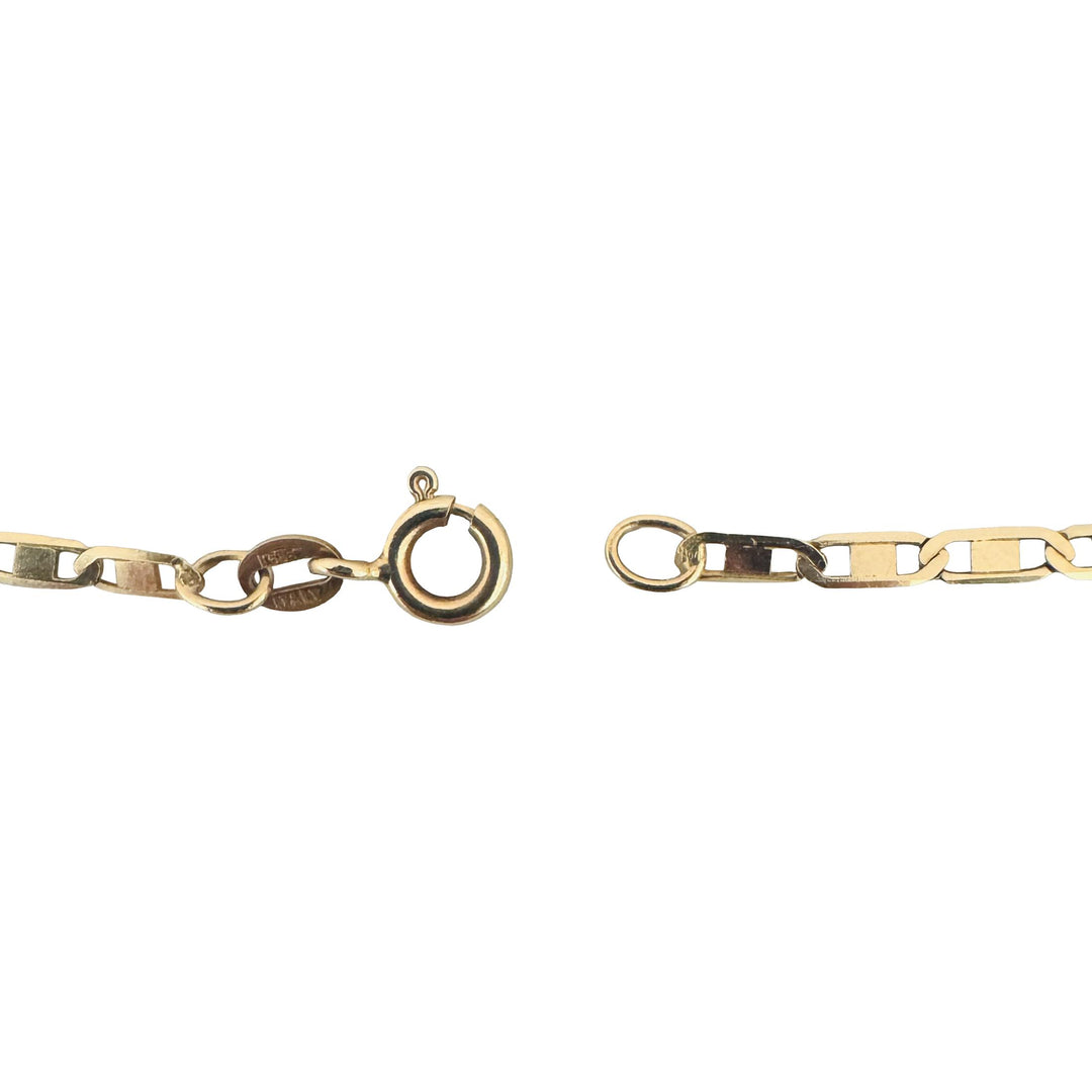 14k Yellow Gold 4.8g Thin Light Fancy Mariner Link Chain Necklace Italy 18"