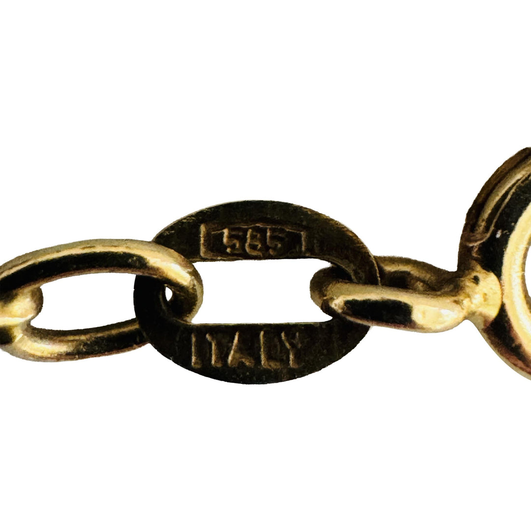 14k Yellow Gold 4.8g Thin Light Fancy Mariner Link Chain Necklace Italy 18"