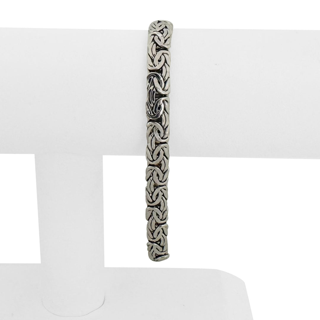 14k Yellow and White Gold 9g Reversible Byzantine Link Bracelet Turkey 8"