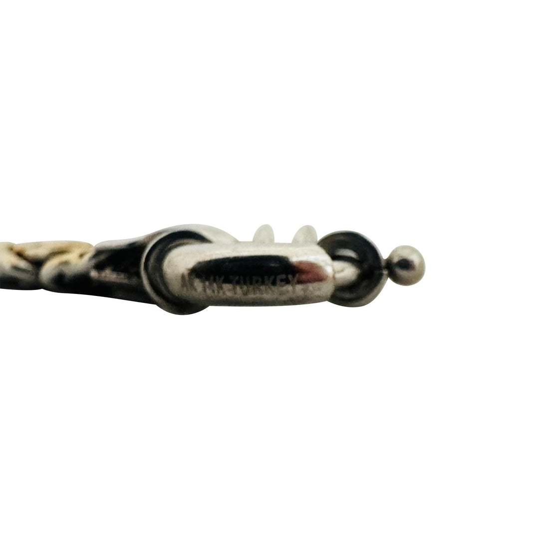 14k Yellow and White Gold 9g Reversible Byzantine Link Bracelet Turkey 8"
