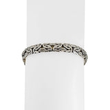 14k Yellow and White Gold 9g Reversible Byzantine Link Bracelet Turkey 8"