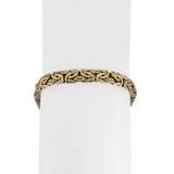 14k Yellow and White Gold 9g Reversible Byzantine Link Bracelet Turkey 8"