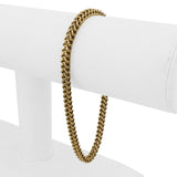 14k Yellow Gold 8g Men's Hollow 4mm Squared Franco Link Bracelet Italy 8.5"