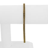 14k Yellow Gold 8g Men's Hollow 4mm Squared Franco Link Bracelet Italy 8.5"