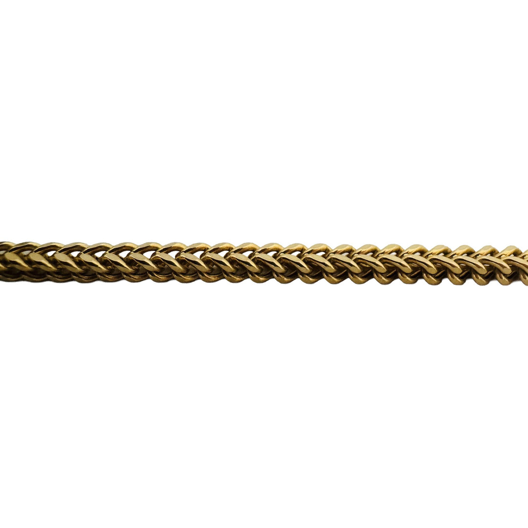 14k Yellow Gold 8g Men's Hollow 4mm Squared Franco Link Bracelet Italy 8.5"