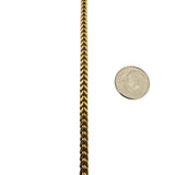 14k Yellow Gold 8g Men's Hollow 4mm Squared Franco Link Bracelet Italy 8.5"