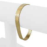 14k Yellow Gold 18.9g Solid Polished 8mm Brick Link Strap Bracelet Italy 7"