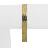 14k Yellow Gold 18.9g Solid Polished 8mm Brick Link Strap Bracelet Italy 7"