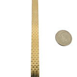 14k Yellow Gold 18.9g Solid Polished 8mm Brick Link Strap Bracelet Italy 7"