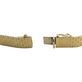 14k Yellow Gold 18.9g Solid Polished 8mm Brick Link Strap Bracelet Italy 7"