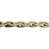 14k Yellow and White Gold 44g Reversible Heavy Fancy Curb Link Bracelet Italy 8"