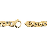 14k Yellow and White Gold 44g Reversible Heavy Fancy Curb Link Bracelet Italy 8"