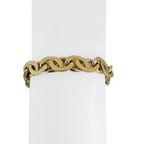 14k Yellow and White Gold 44g Reversible Heavy Fancy Curb Link Bracelet Italy 8"