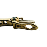 14k Yellow Gold and Emerald 12.4g Bar Link Bracelet 7"